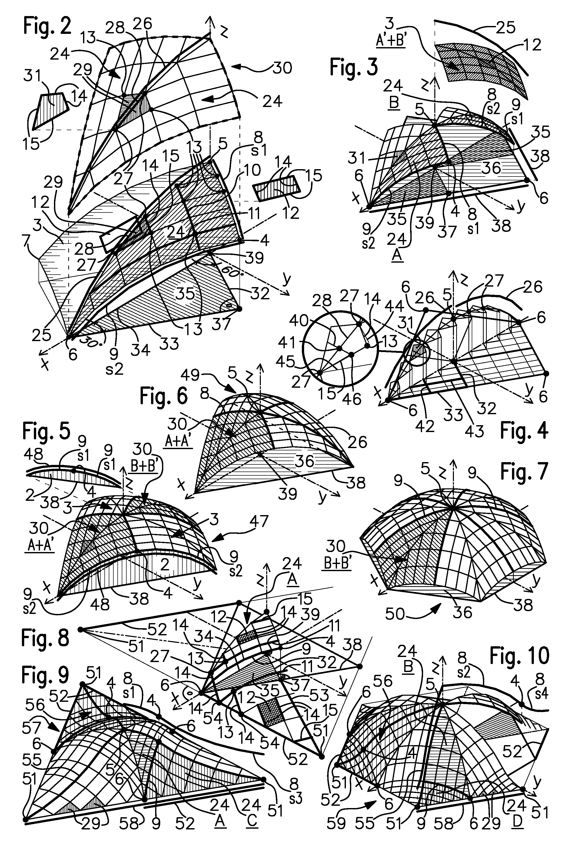 Double-curved shell