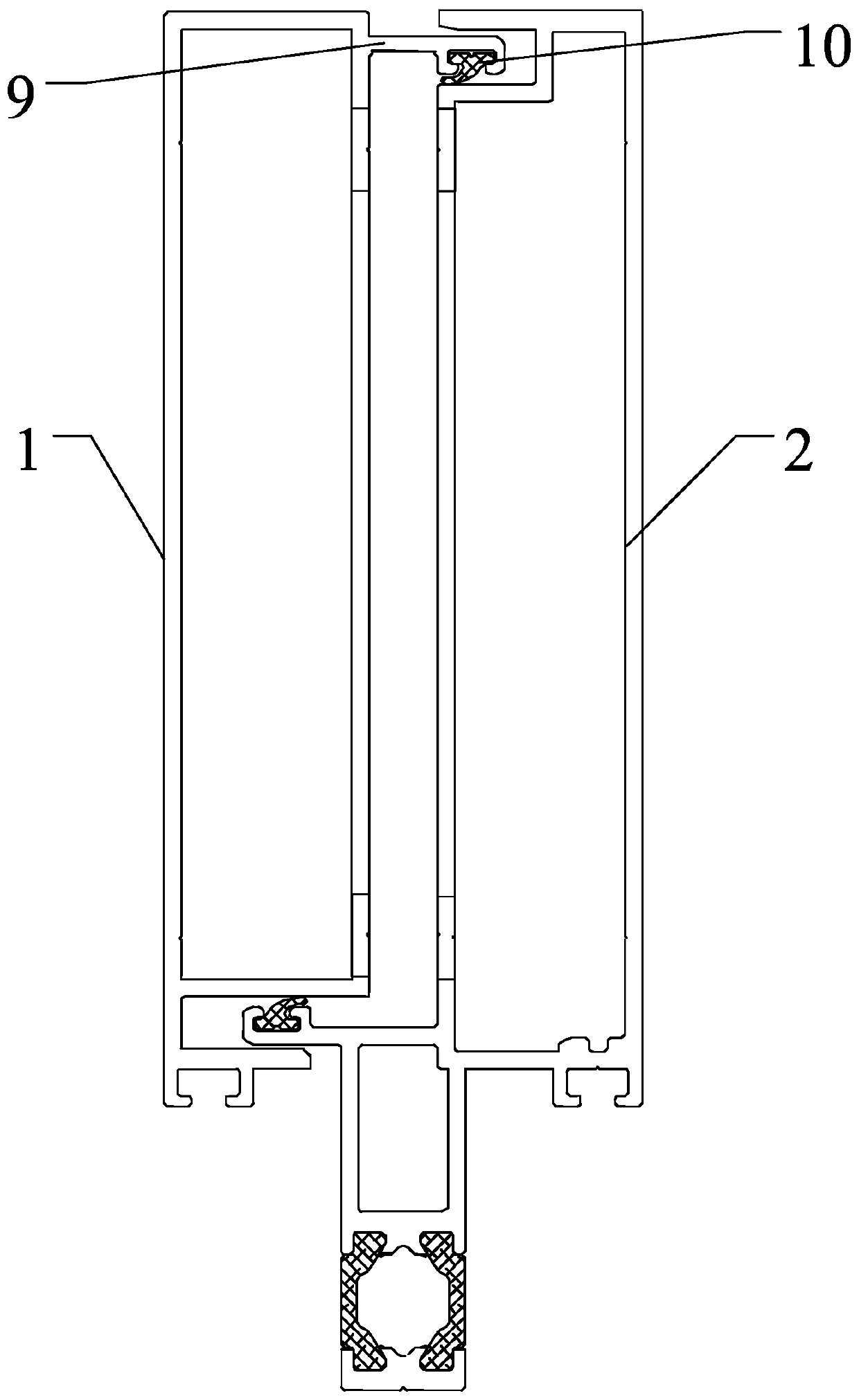 Single curved surface imitation unit curtain wall door and window structure