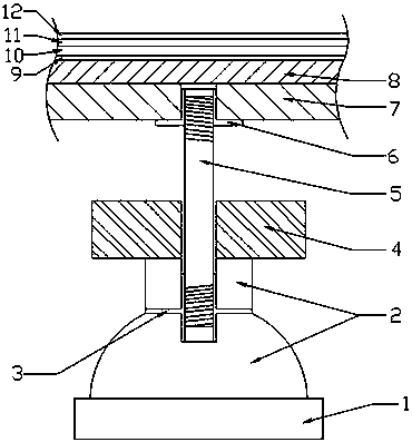 Shock absorption support component for ground sound insulation floor