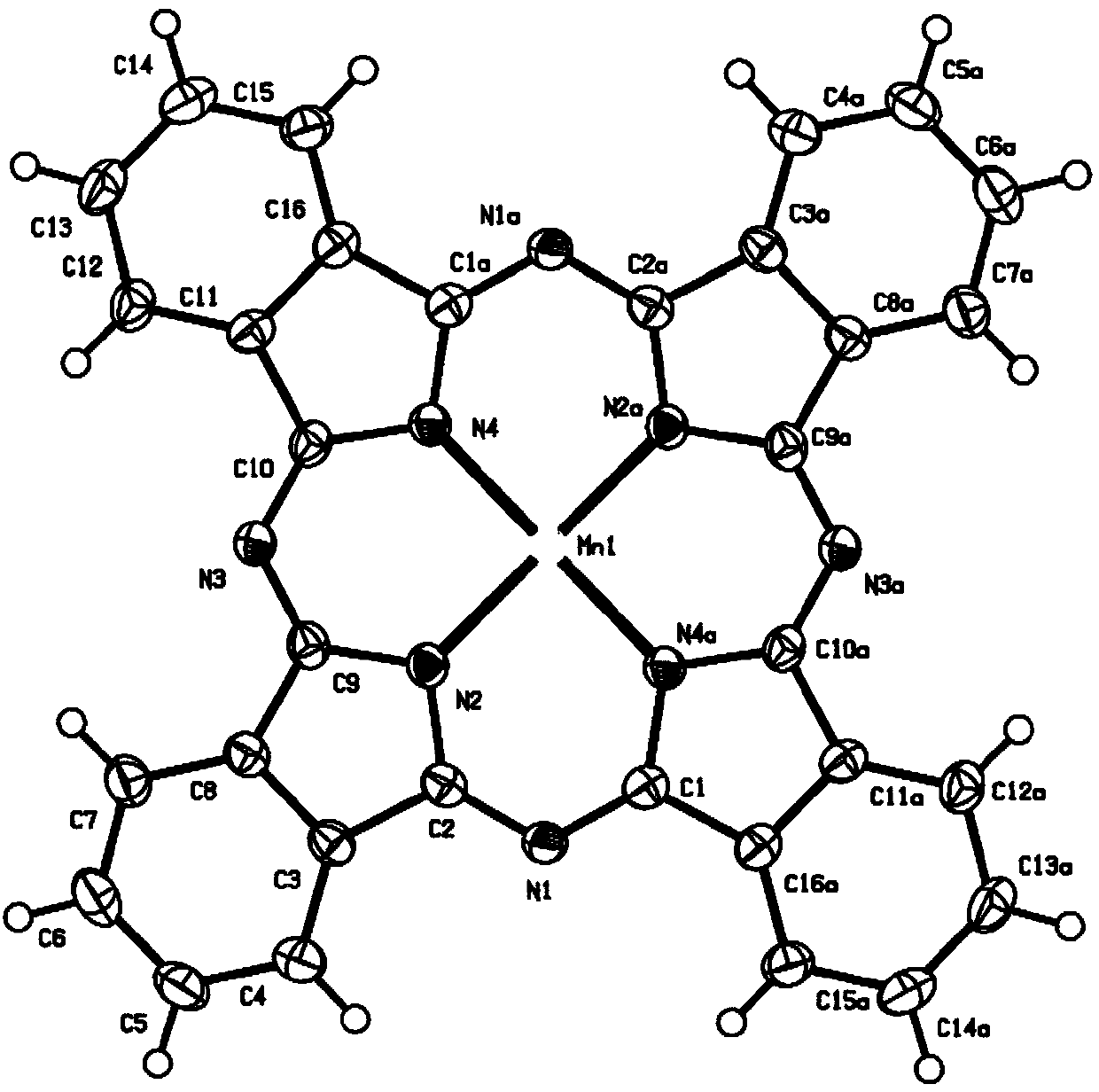 Method for one-step preparation of manganese phthalocyanine crystal through solvothermal reaction