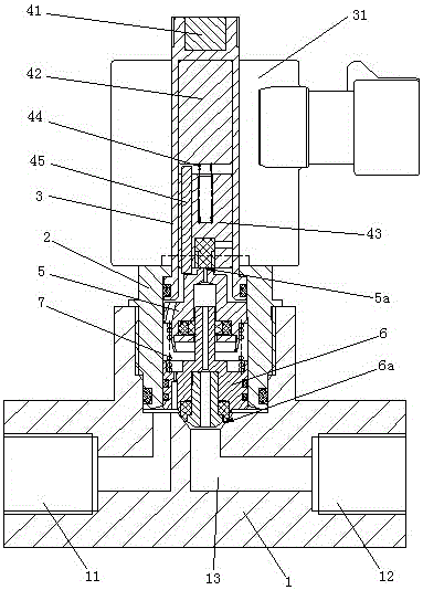A step-by-step direct-acting piston type high-pressure differential solenoid valve