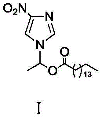 Method for synthesizing 1-(4-nitroimidazolyl)ethyl palmitate on line under catalysis of lipase