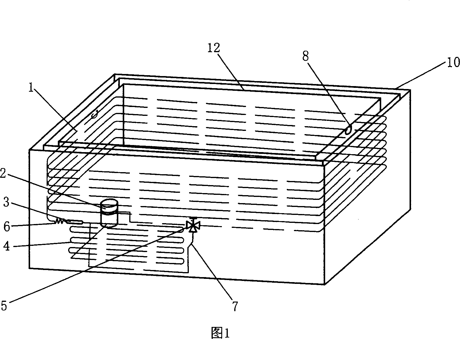 Horizontal freezer with defrost function
