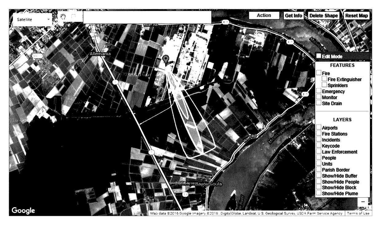 Real-time presentation of geolocated entities for emergency response