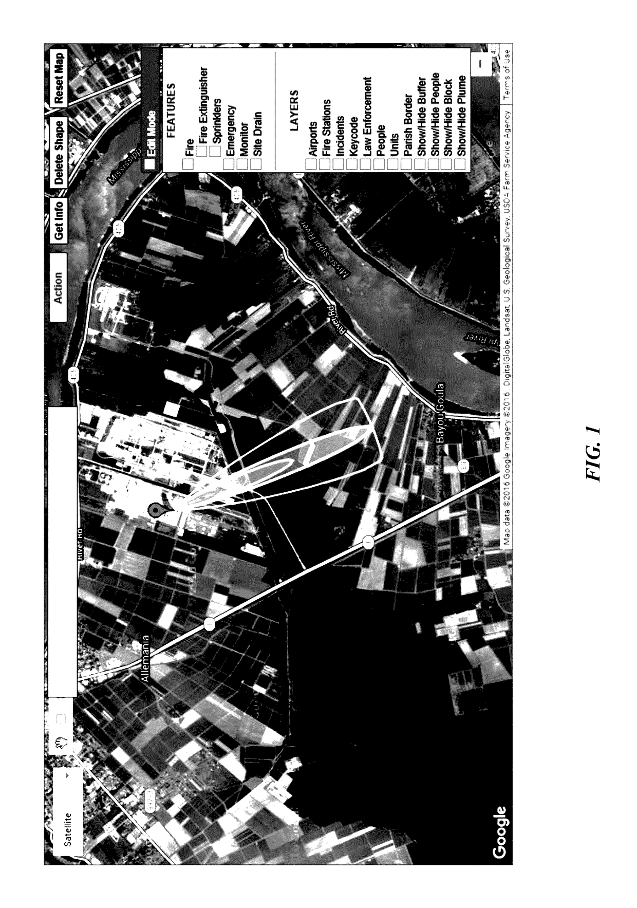 Real-time presentation of geolocated entities for emergency response