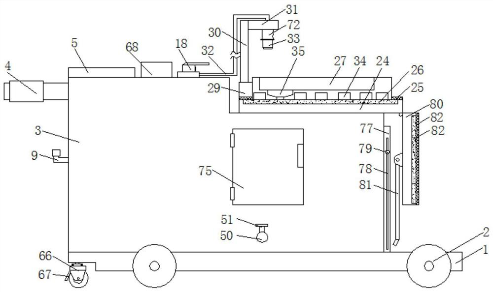 A kind of medical trolley convenient for patients to wash hair and care