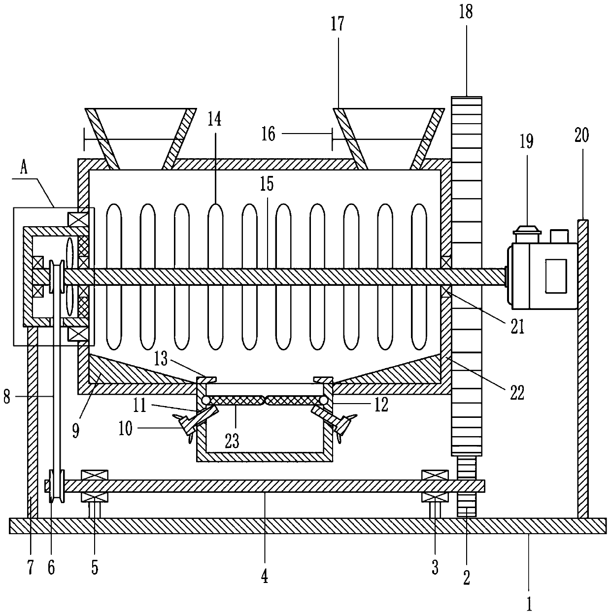 A waste treatment device for new energy vehicle battery production