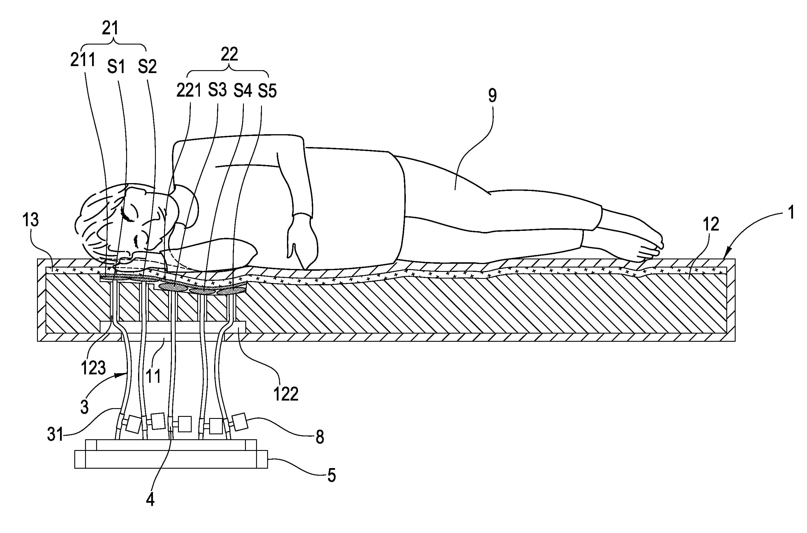 Health Bed Device for Actively Supporting Neck and Shoulder and Method thereof
