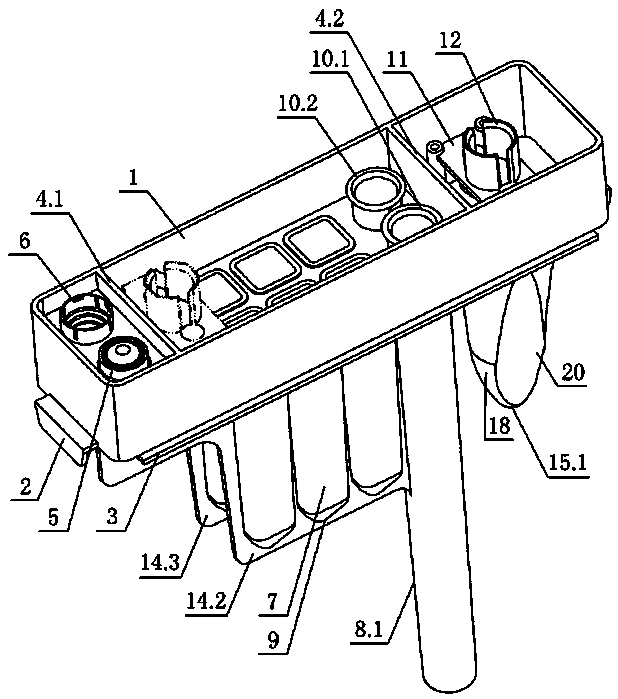 Double row nucleic acid extraction box suitable for nucleic acid diagnostic system