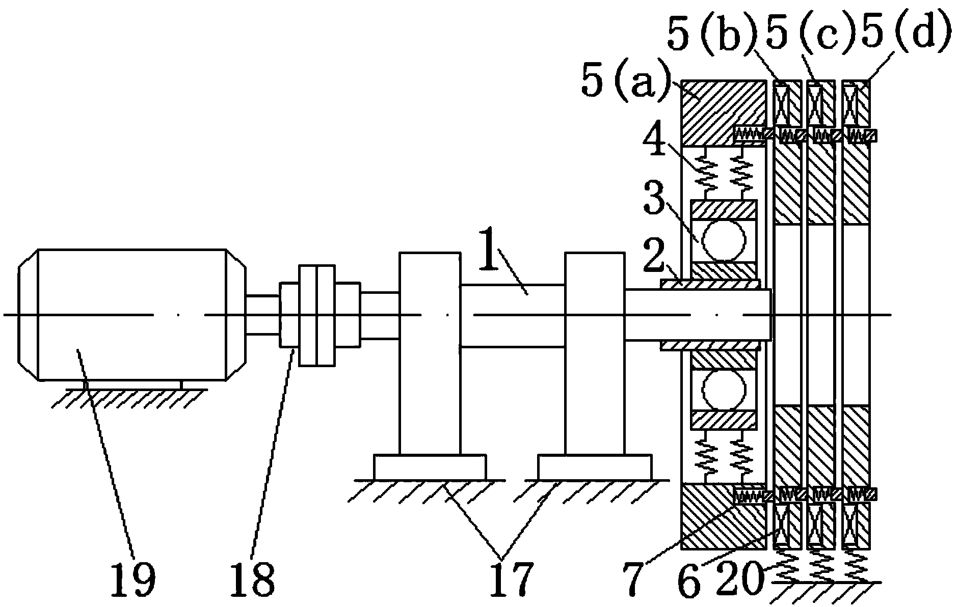 Rotor variable-mass frequency-modulation dynamic vibration absorber of rotating machinery