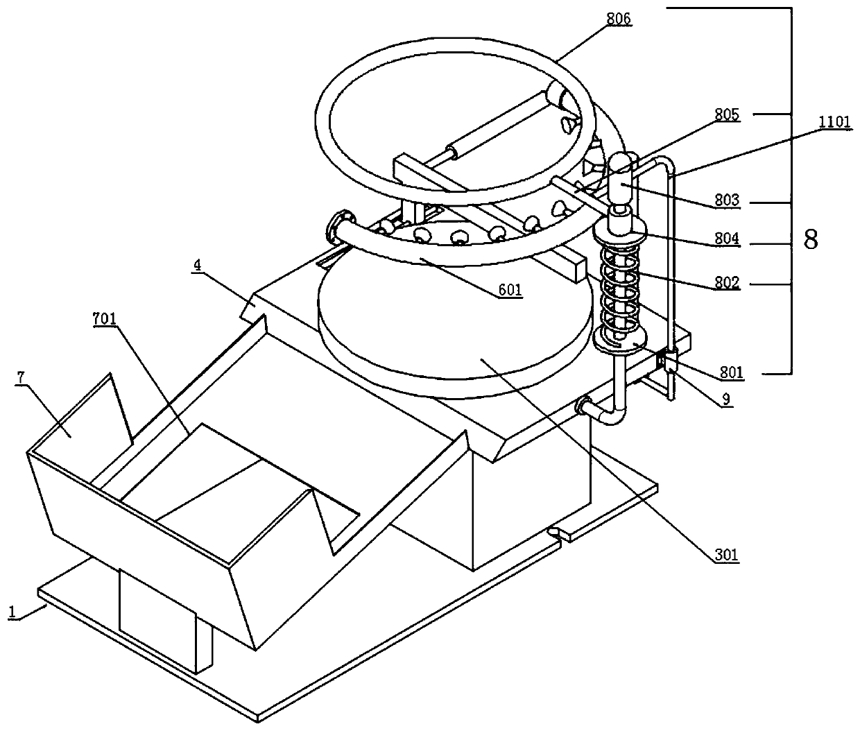 Mechanical-based heat treatment device for flanged steel pot products
