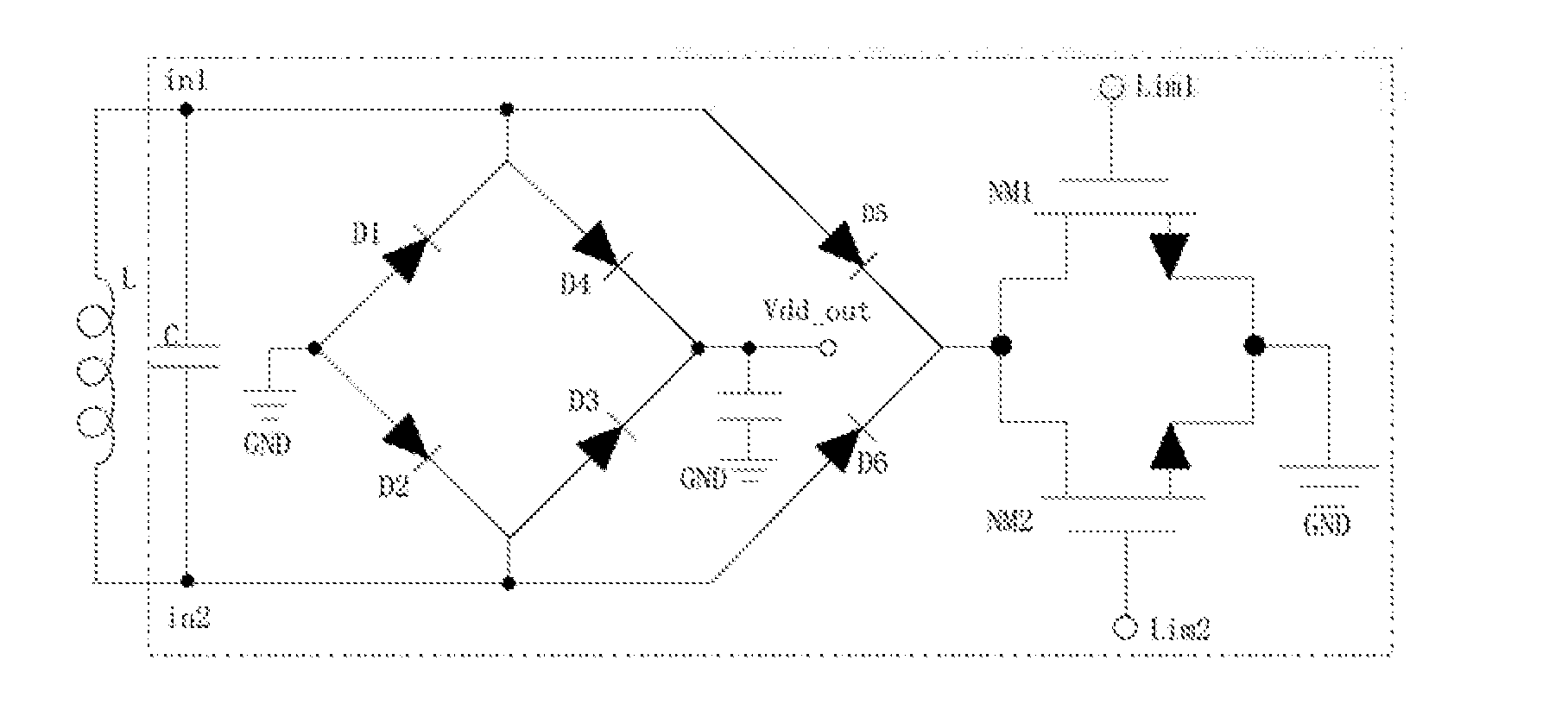 Rectifier and limiter circuit having a plurality of time constants and passive radio frequency tag