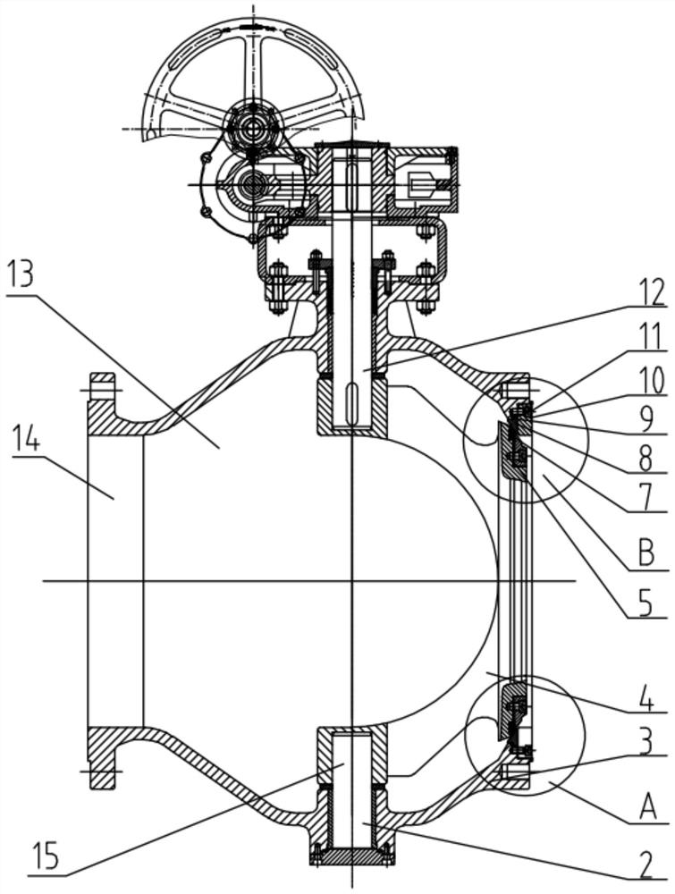 Full-flow-channel drift-diameter triple-eccentric metal lining sealing butterfly valve