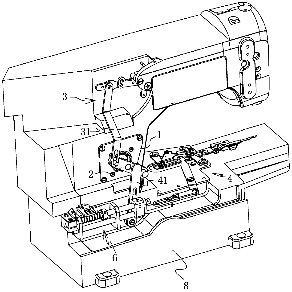 Thread trimming and presser foot lifting mechanism and sewing machine