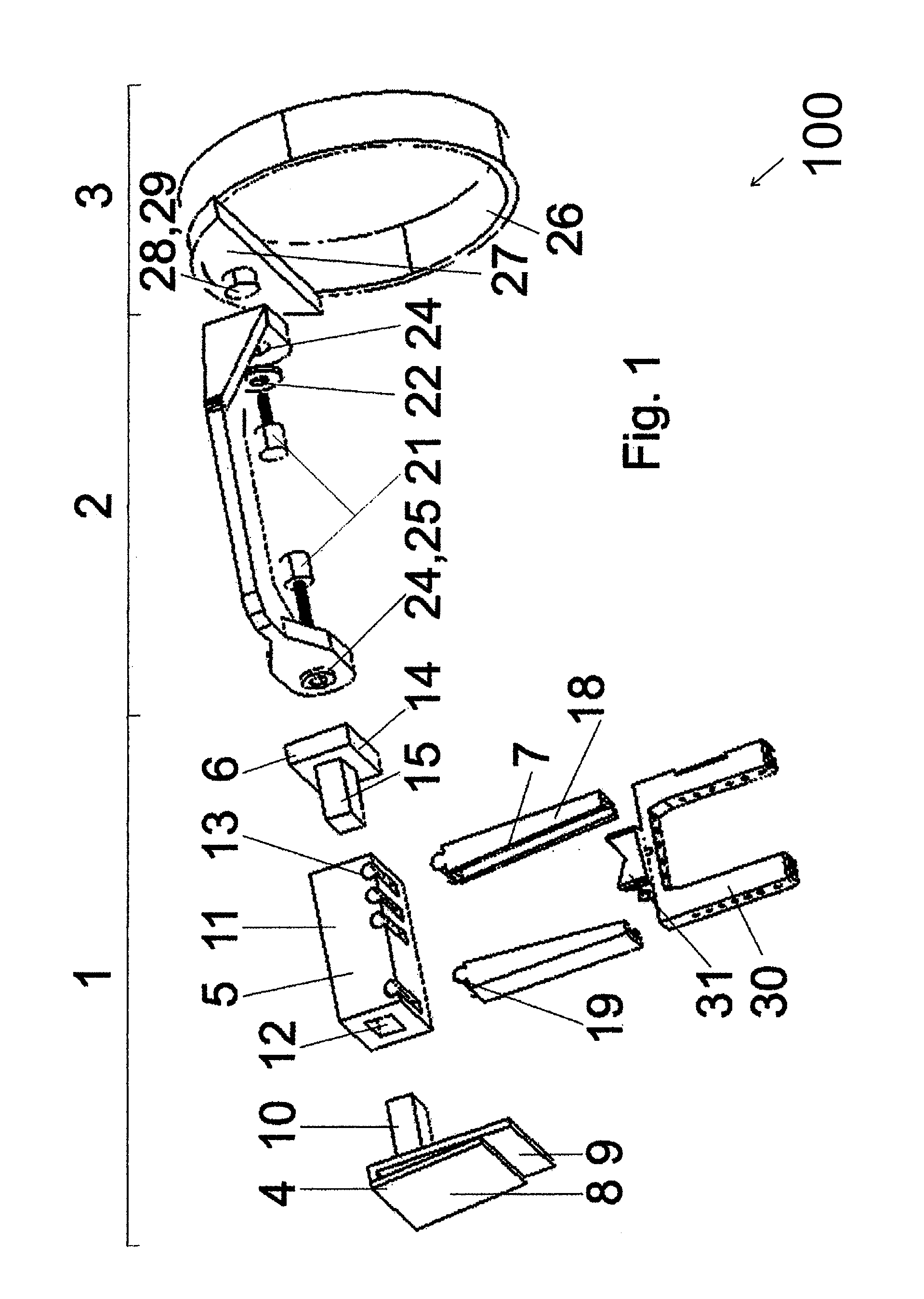 Radiographic film positioning device and a process for obtaining radiographic images