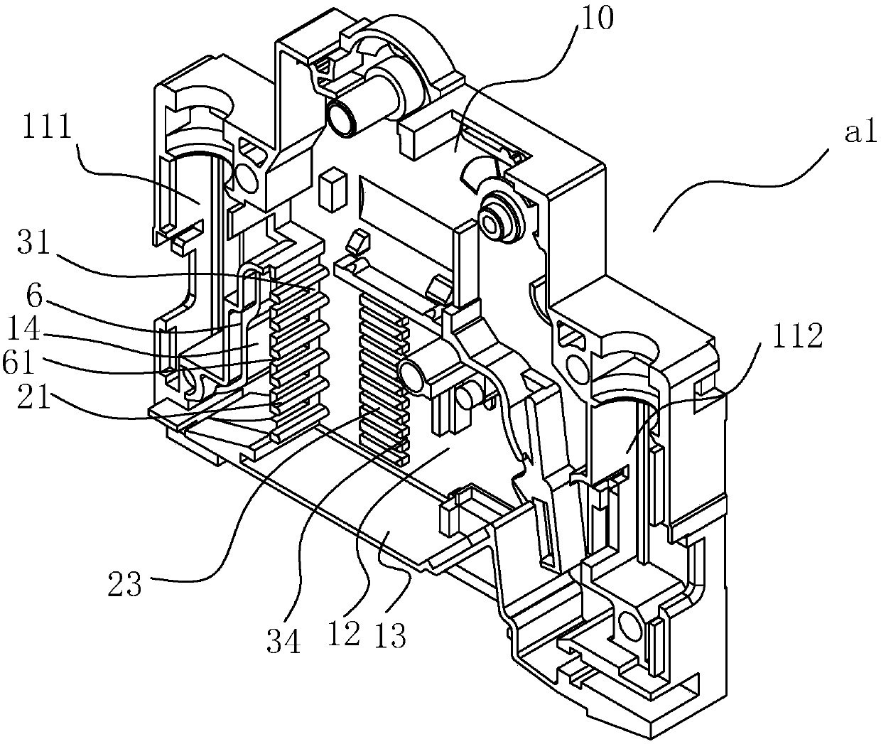 Circuit breaker shell and circuit breaker equipped with same