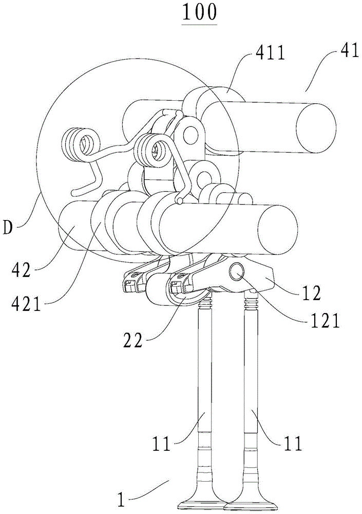 Valve train for engine and vehicle having same