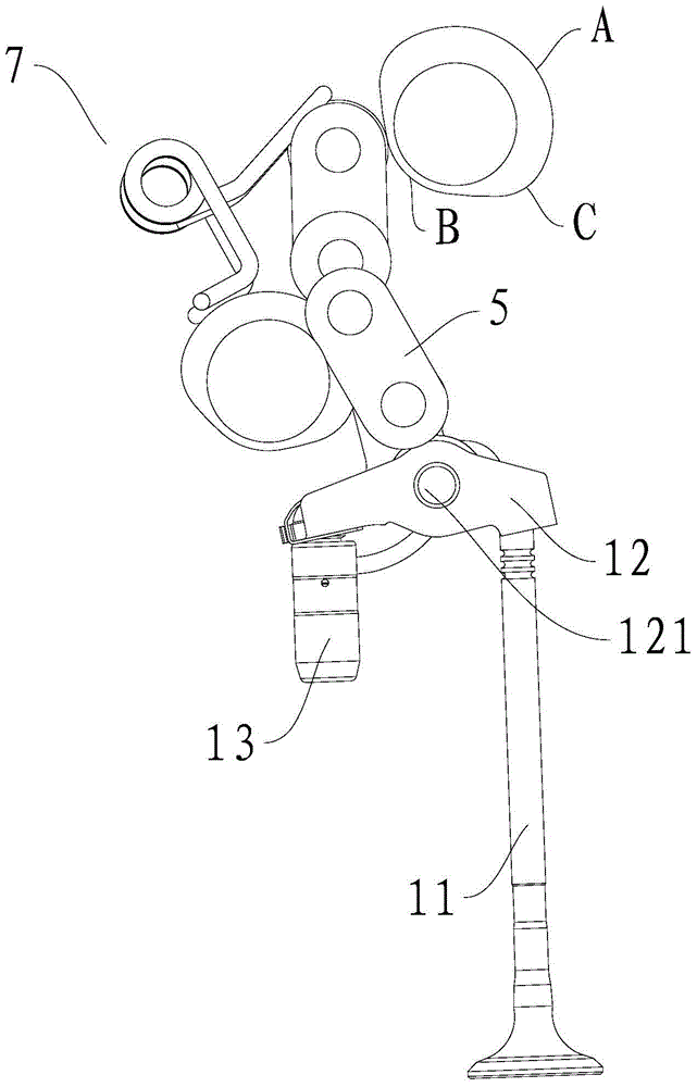 Valve train for engine and vehicle having same