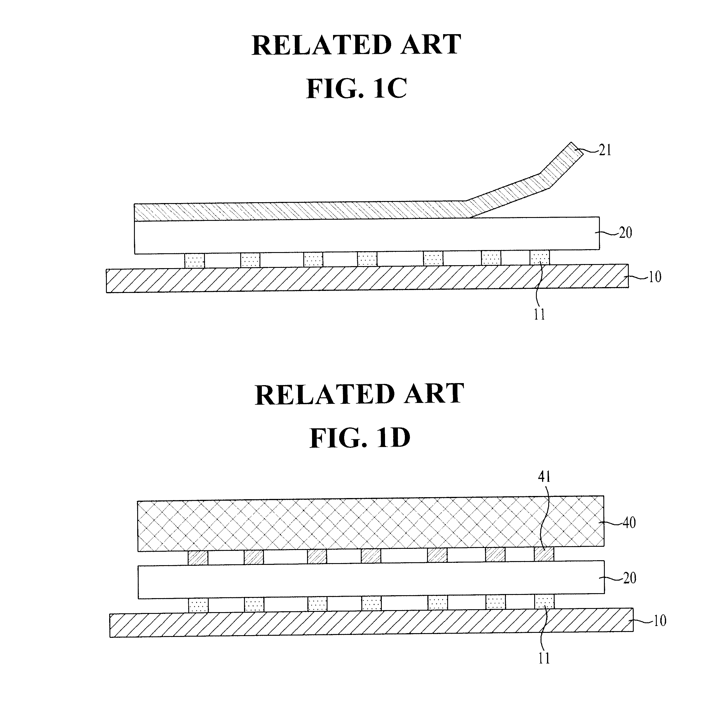 Display device utilizing conductive adhesive to electrically connect IC substrate to non-display region and manufacturing method of the same