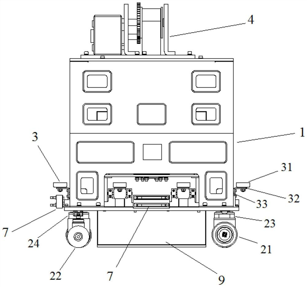 Dish passing robot suitable for overhead track