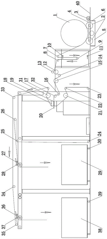 Fabric slitting machine with gray fabric roll fabric-feeding synchronizer