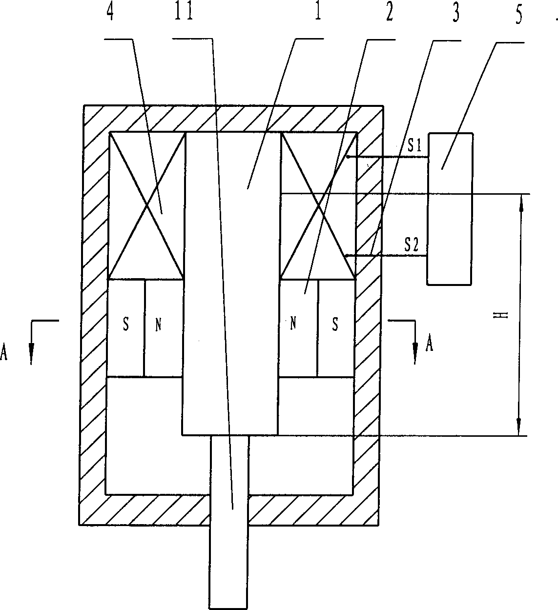 Constant magnetic bistable actuating element and actuator thereof