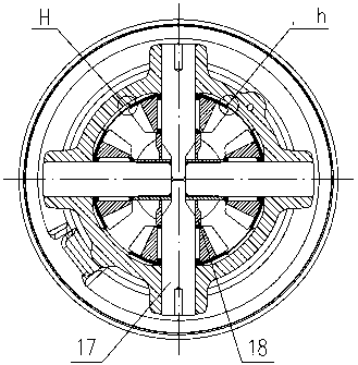 Differential device for tractor with hydraulic differential lock