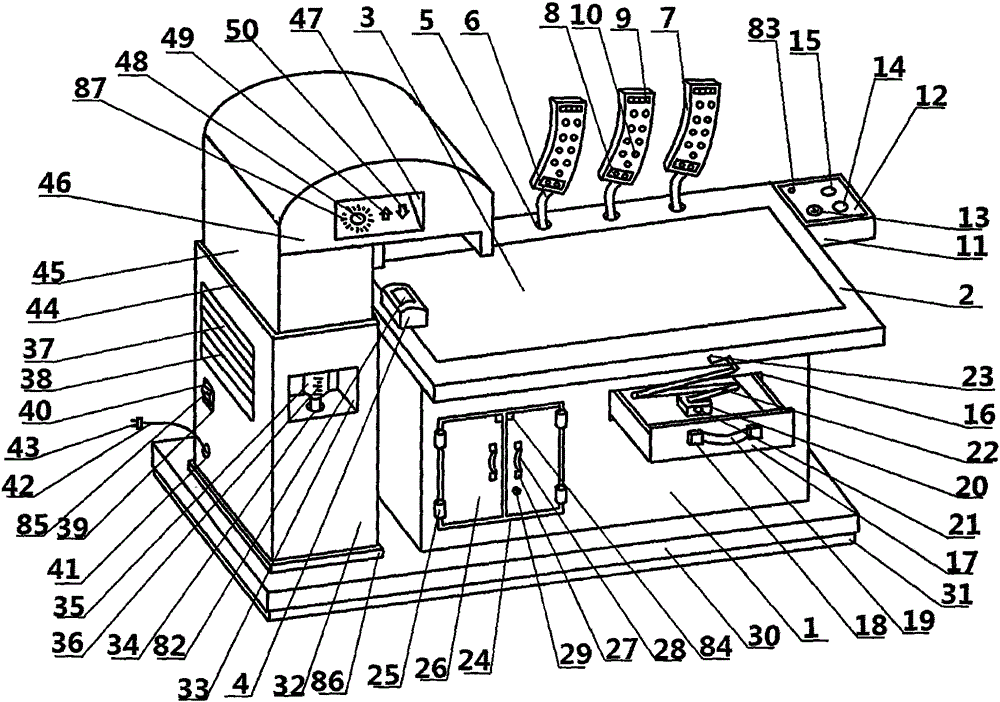 Multifunctional anesthetic bed