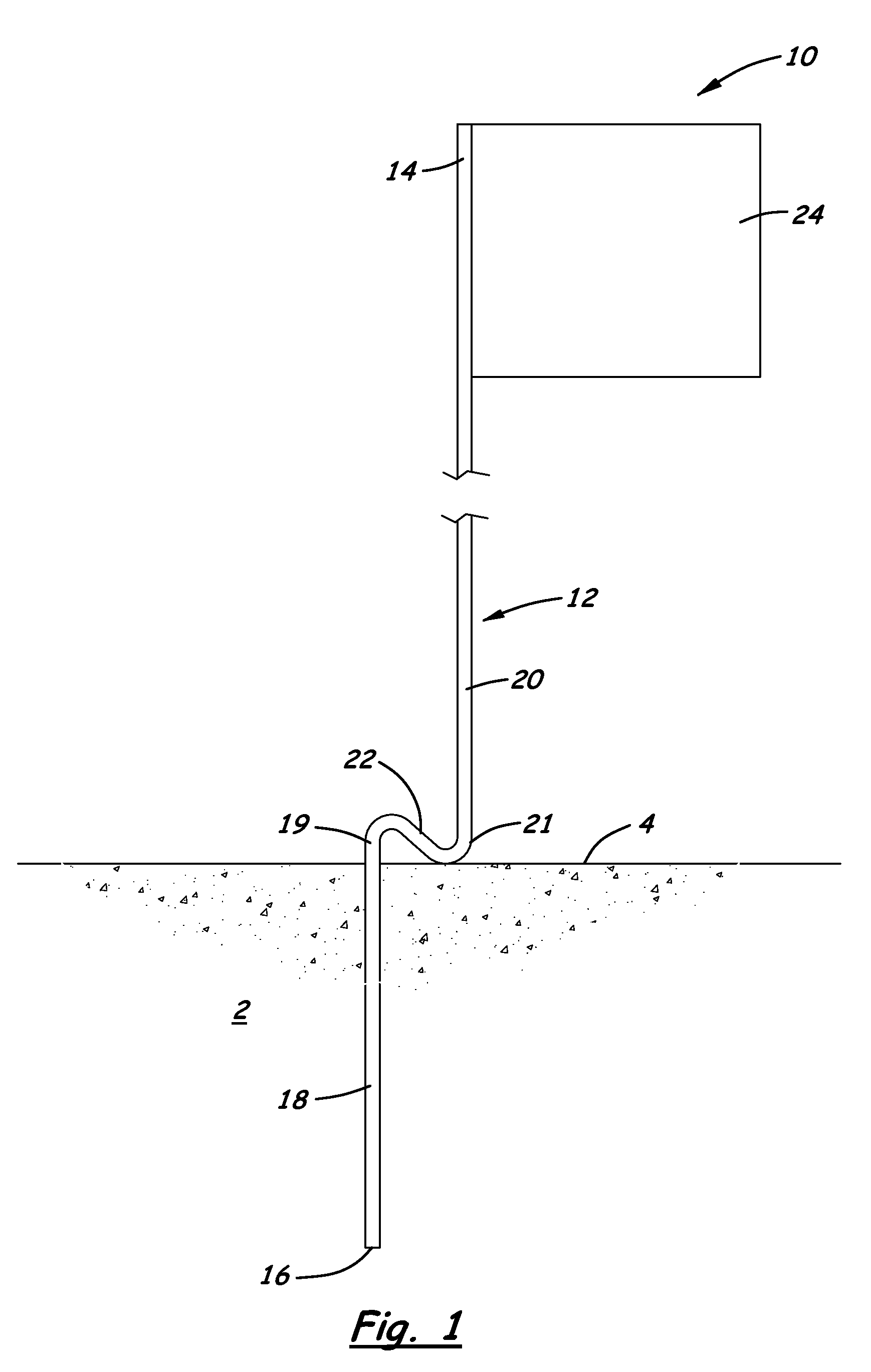 Marker system with marker and installation apparatus
