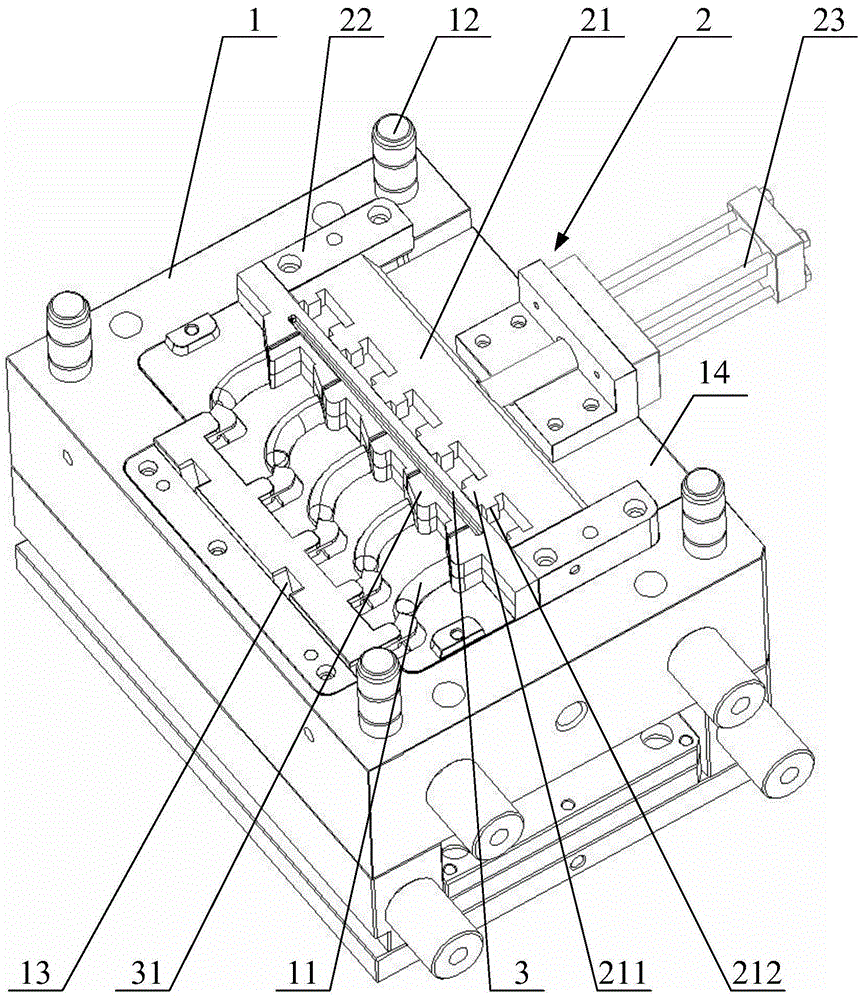 Hollow bent injection mold