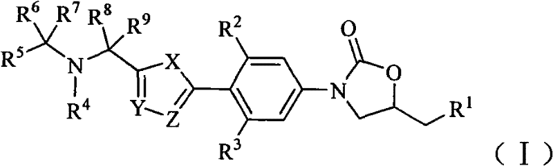 Oxazolidinone bacteriophage containing azaheterocycle