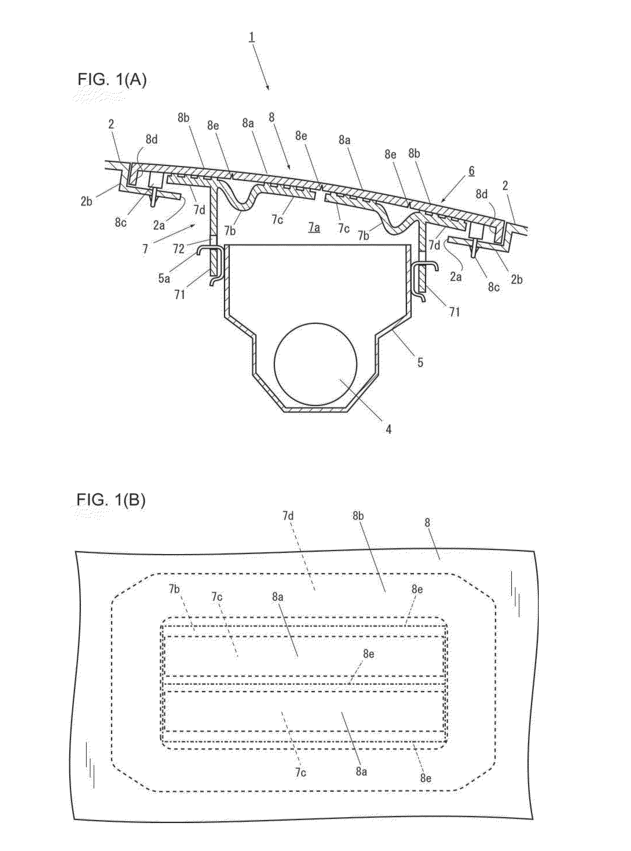 Vehicle interior panel, and airbag device