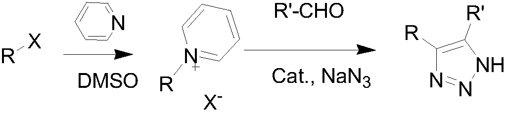 Method of preparing 4,5-disubstituted 1,2,3-triazole with pyridinium salt