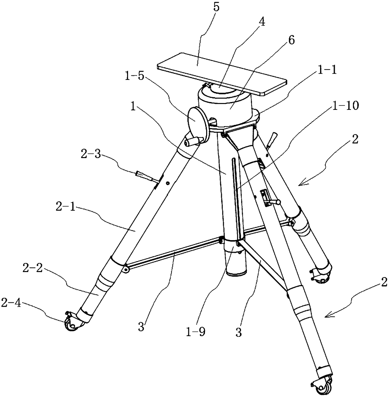 Tripod device convenient to operate and operation method thereof