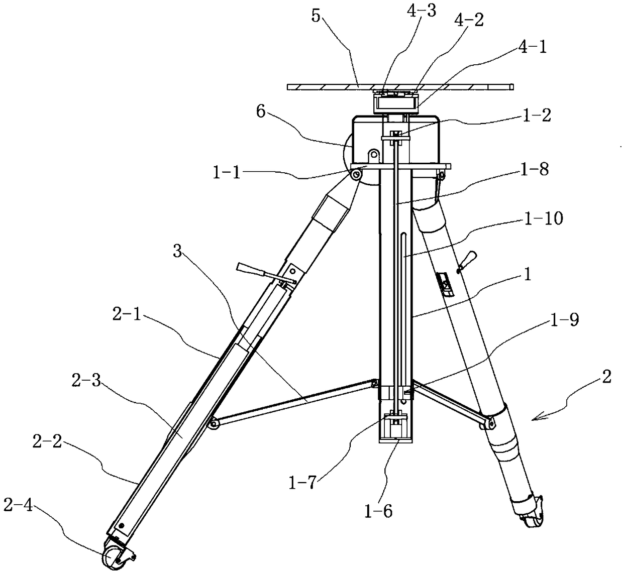 Tripod device convenient to operate and operation method thereof