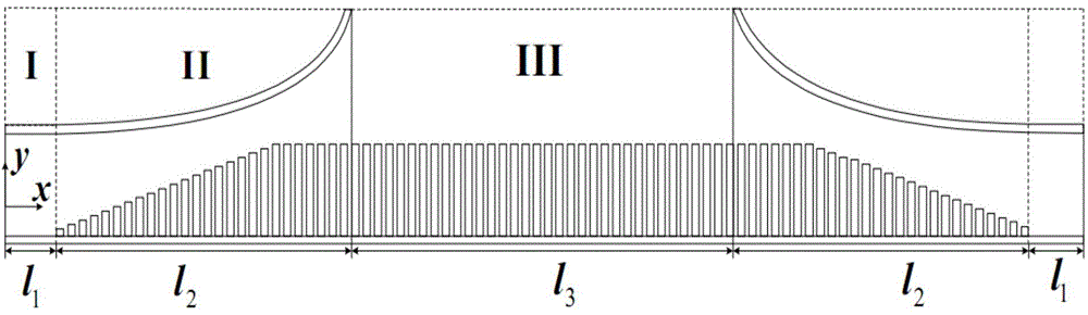 Converter for converting rectangular waveguide into domino plasma waveguide