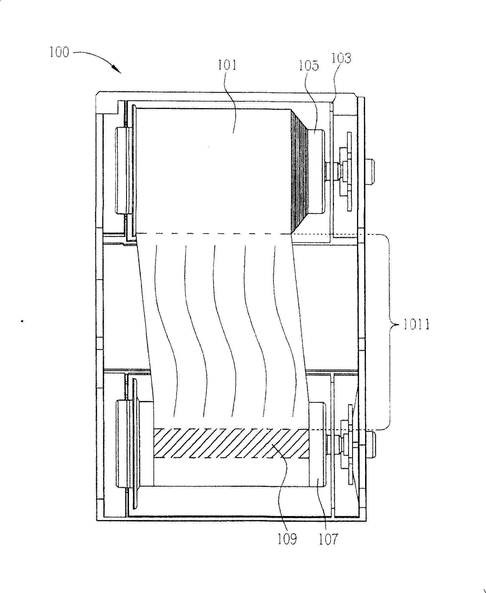 Ink-ribbon transfer device capable of fixing rotary roller