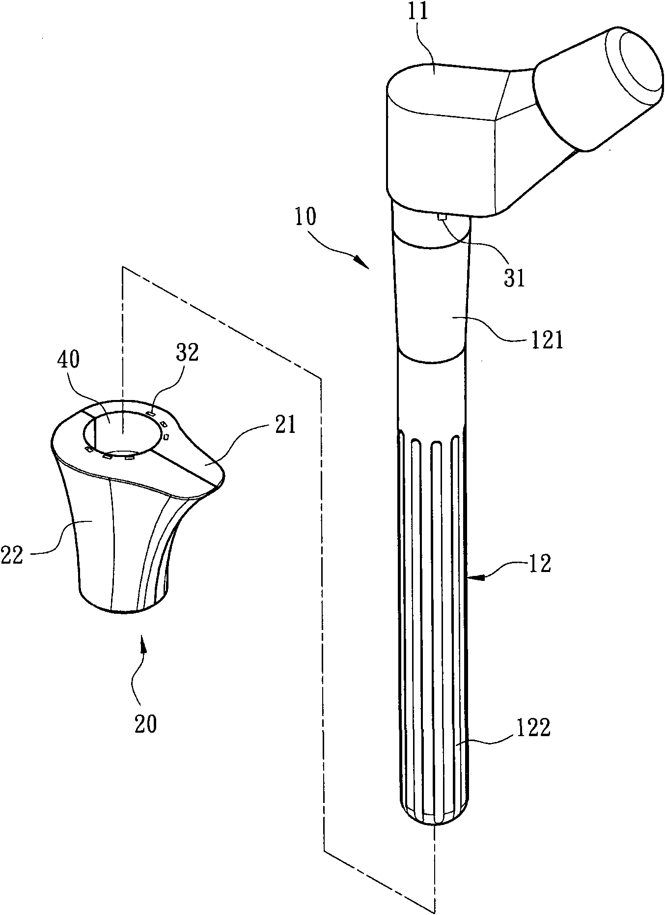 Modularized artificial hip joint femoral shaft
