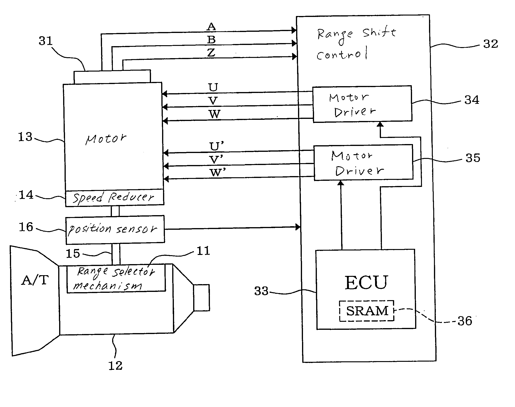 Failure monitor for motor drive control system