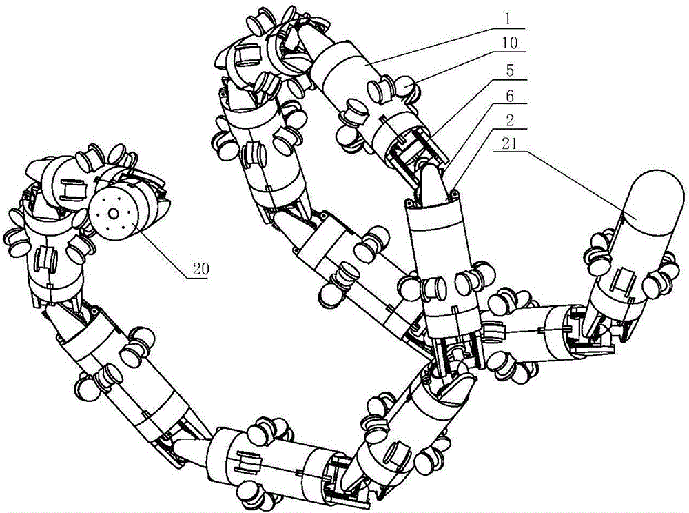 Multi-mode rigidity and flexibility combined snake-like robot device