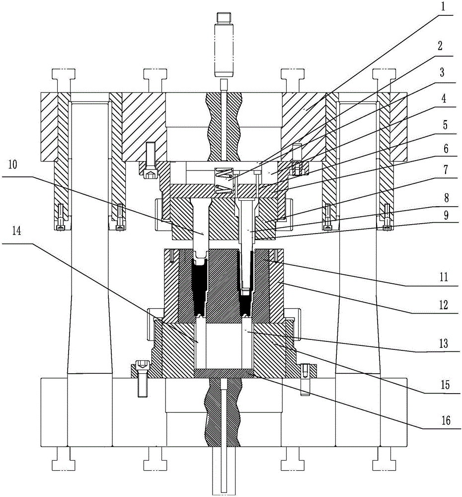 Backward extrusion forming method of stepped hollow shaft part and die