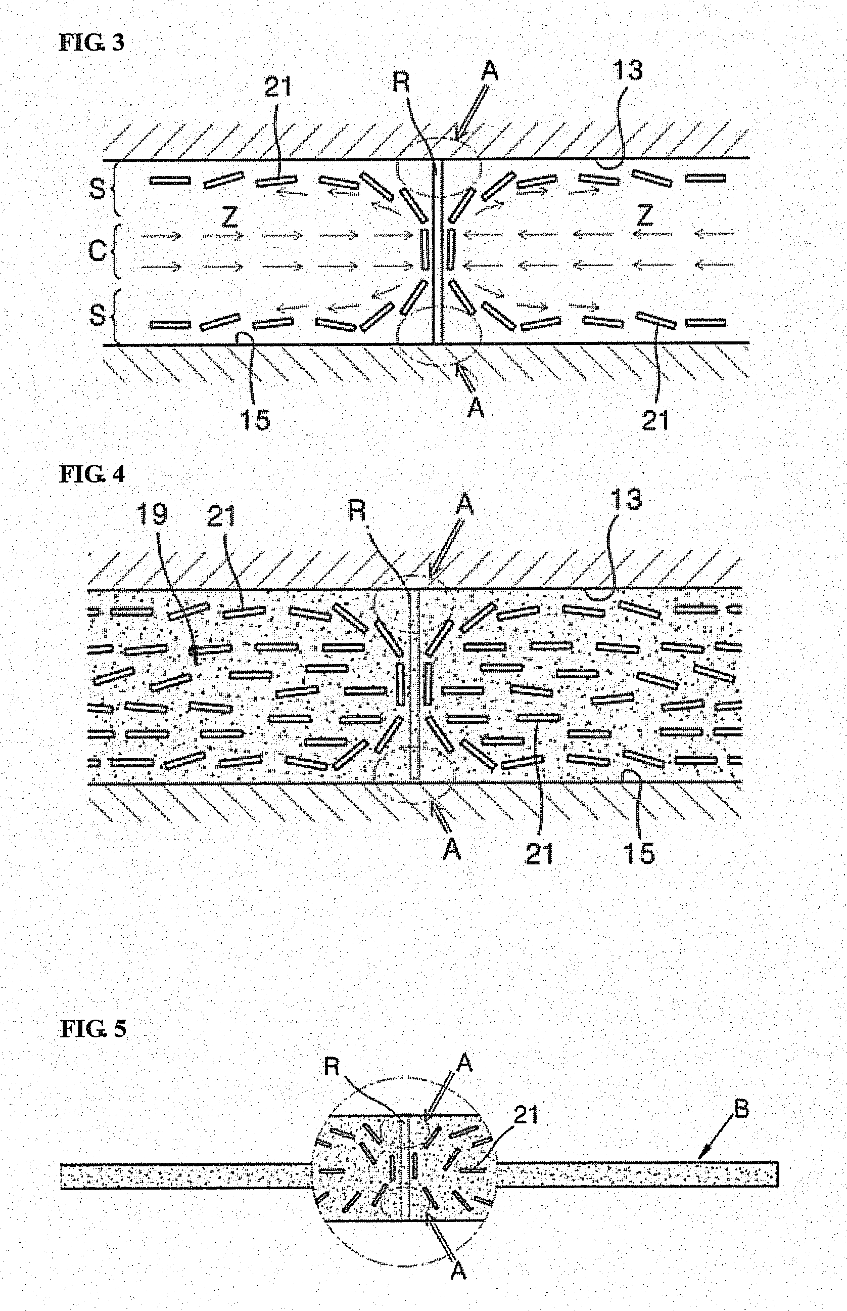 Injection mold having shearing flow making part