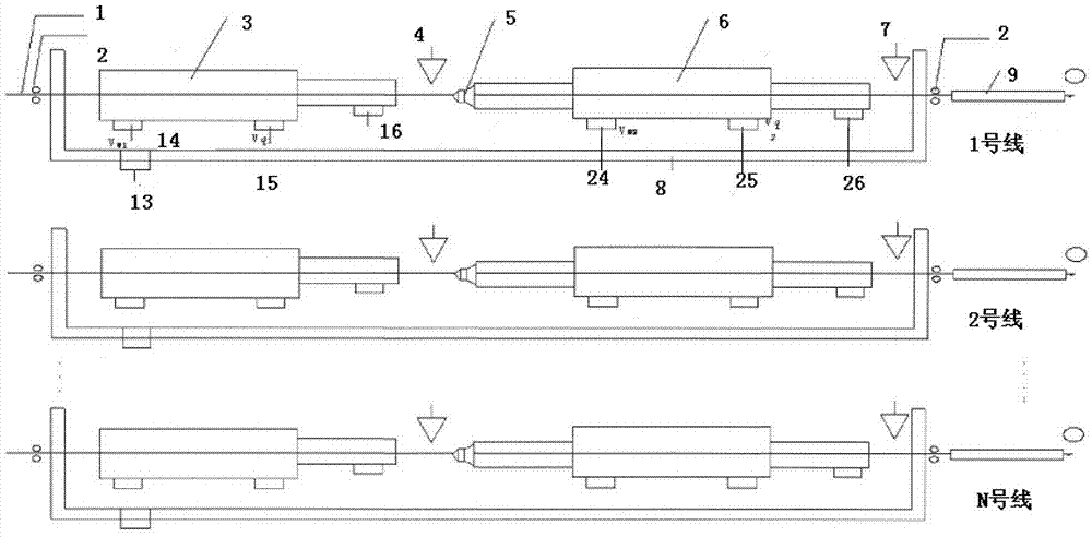 Thin steel wire cooling processing device and method