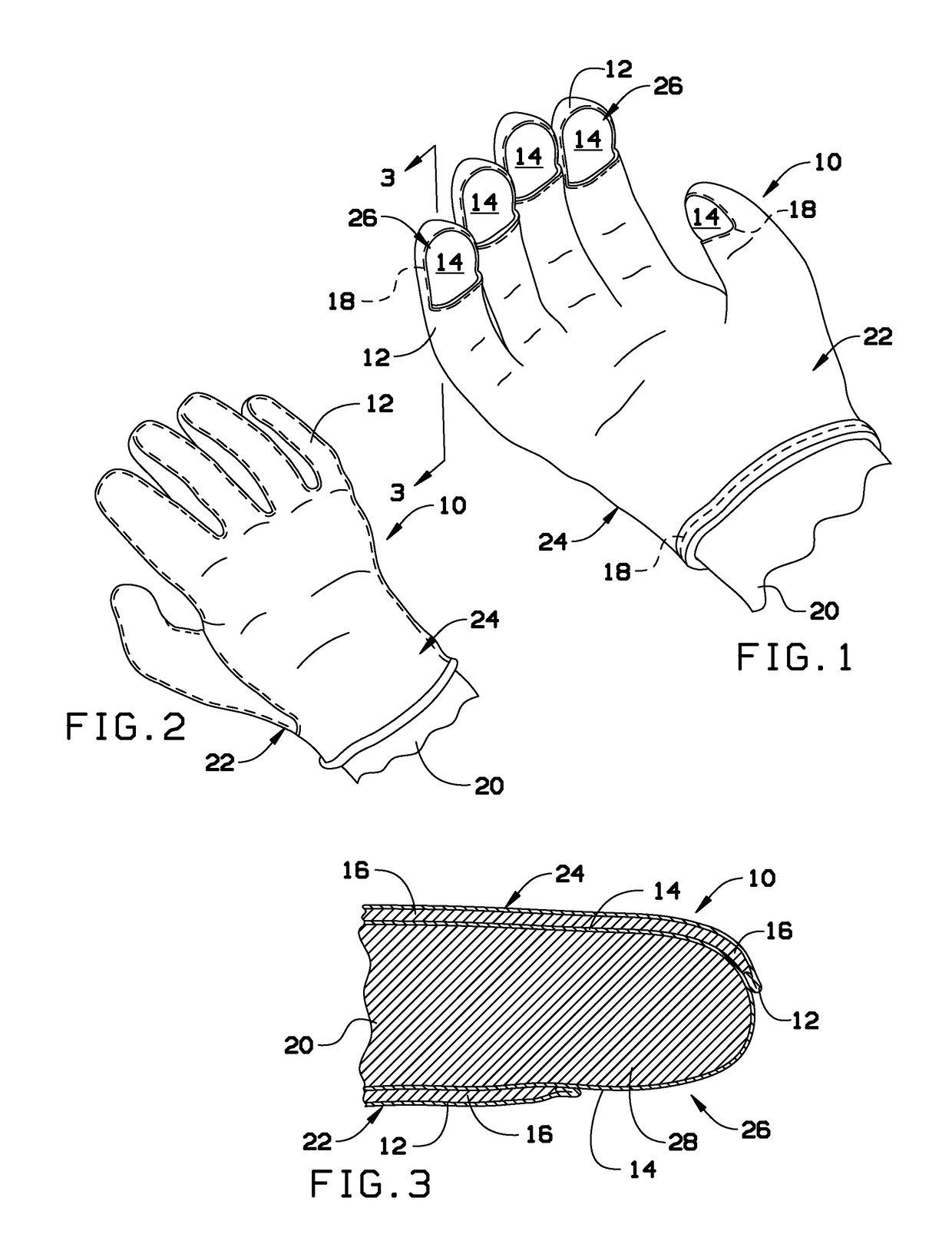 Glove providing grip and dexterity