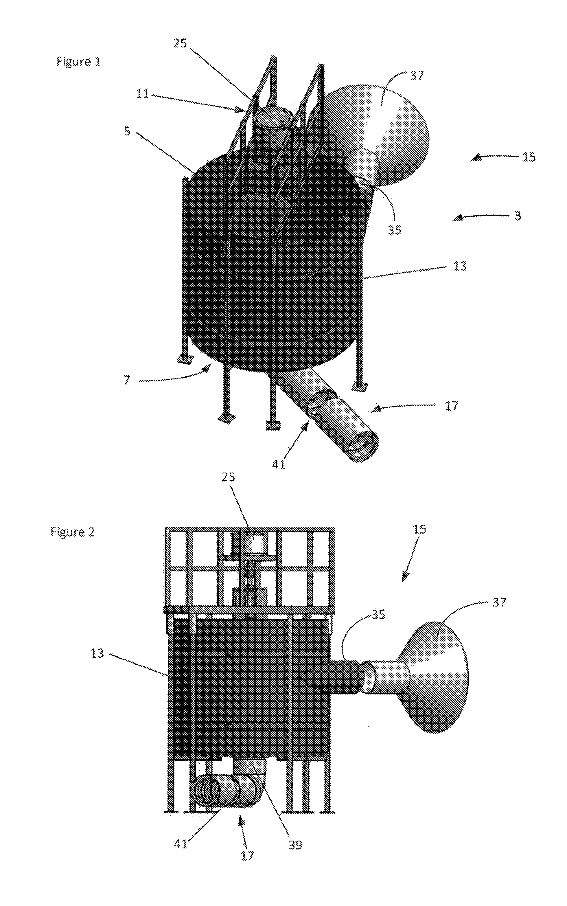 An assembly for generating electricity