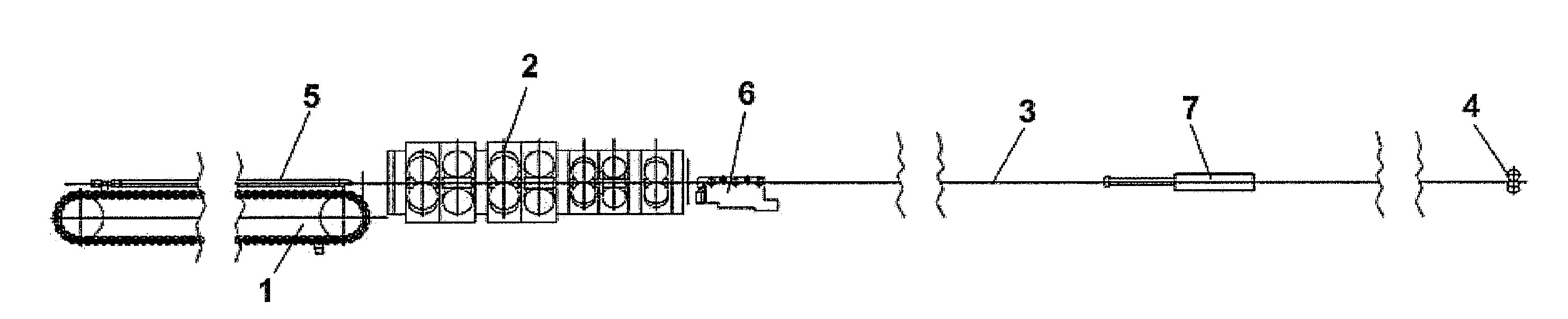 Rolling process and relating longitudinal, multi-stand rolling mill of continuous, restrained type for hollow bodies