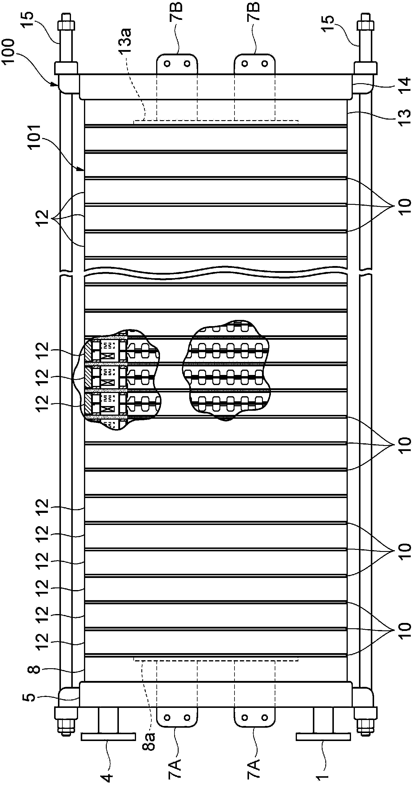 Bipolar alkaline water electrolysis unit and electrolytic cell