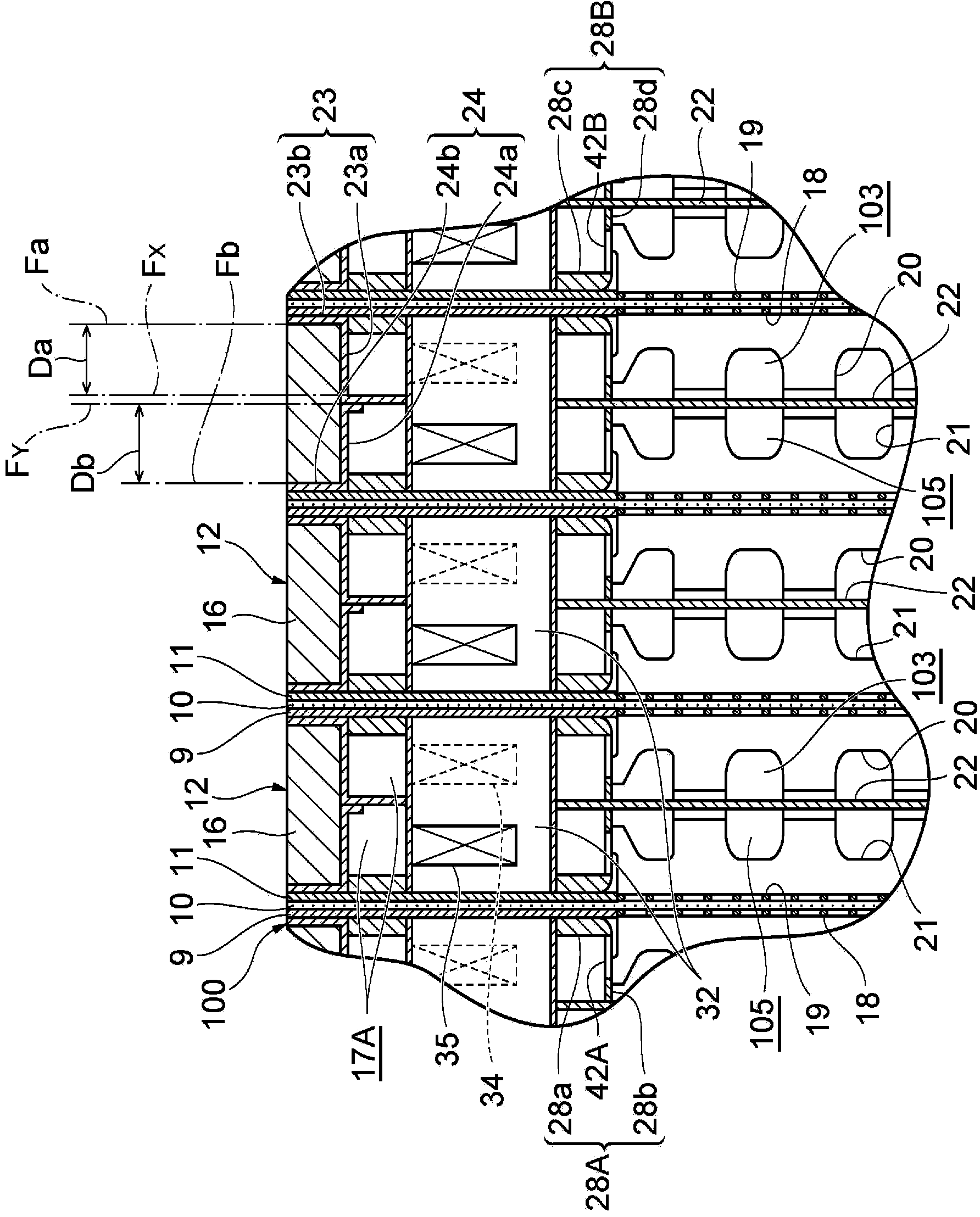 Bipolar alkaline water electrolysis unit and electrolytic cell