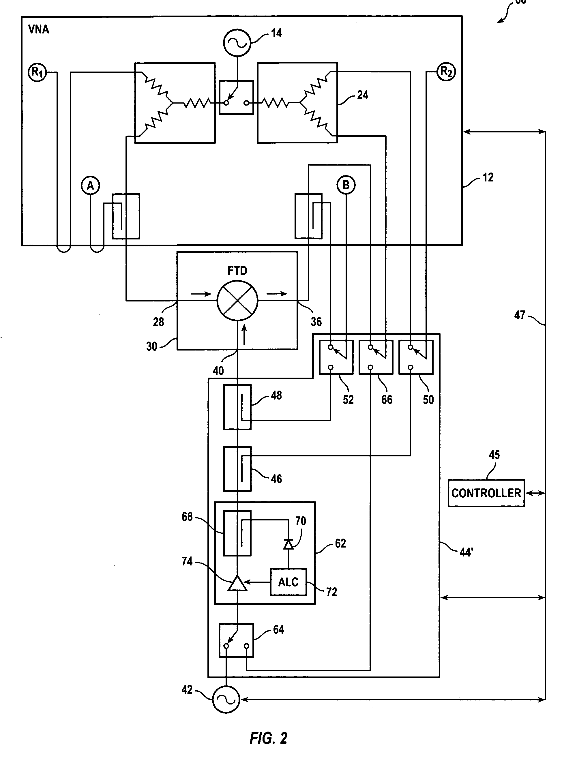 Method for measuring a three-port device using a two-port vector network analyzer
