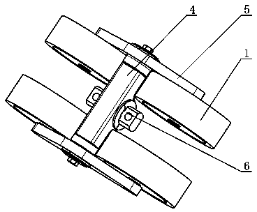 Damping modularized load bearing wheel set with three stages of balanced suspensions